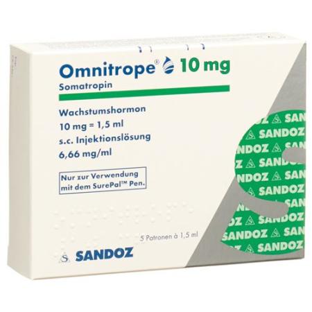 Omnitrope cartridge for SurePal Inj L&ouml;s 10 mg/1.5ml 5 pcs - PrimeCare Global