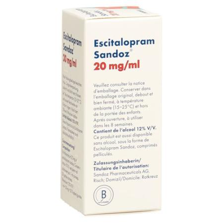 Escitalopram Sandoz drops 20 mg/ml bottle 15 ml - PrimeCare Global