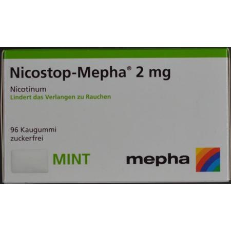 Nicostop-Mepha chewing gum 2 mg mint 96 pcs - PrimeCare Global
