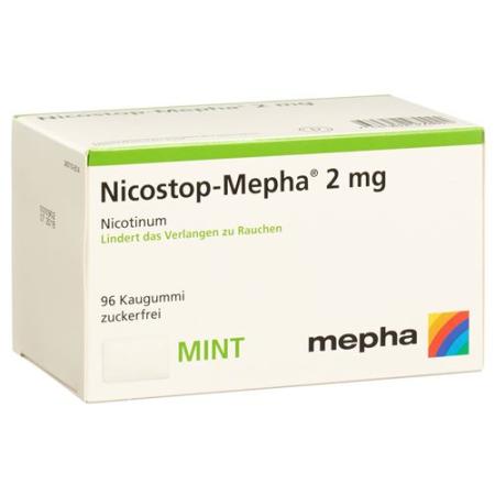 Nicostop-Mepha chewing gum 2 mg mint 96 pcs - PrimeCare Global