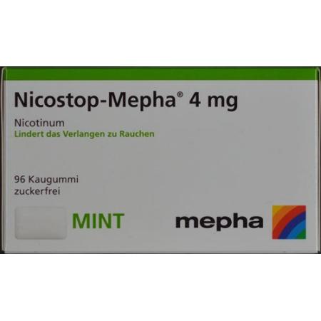 Nicostop-Mepha chewing gum 4 mg mint 96 pcs - PrimeCare Global