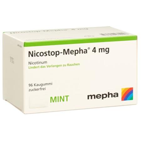 Nicostop-Mepha chewing gum 4 mg mint 96 pcs - PrimeCare Global