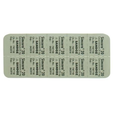 Simcora Filmtablet 20 mg 100 pcs - PrimeCare Global