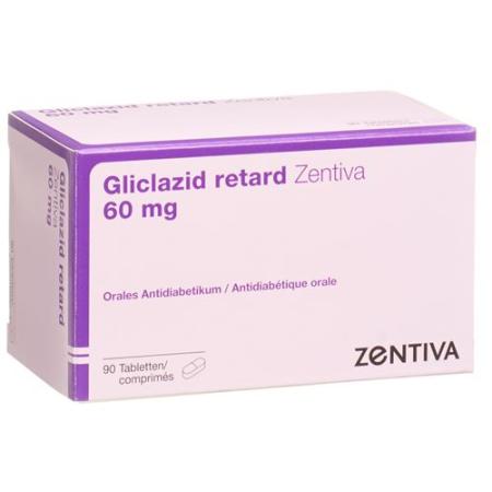 Gliclazide retard Zentiva Ret Tabl 60 mg 90 pcs - PrimeCare Global