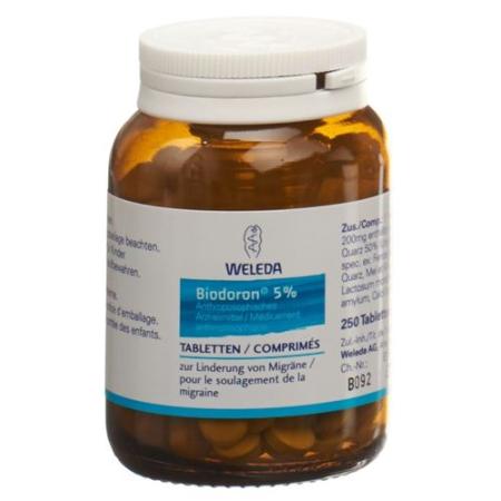 Biodoron 5% tablets glass bottle 250 pcs - PrimeCare Global