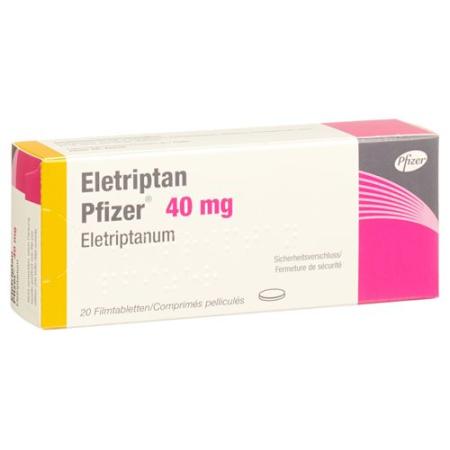 Eletriptan Pfizer Filmtablet 40 mg 20 pcs - PrimeCare Global