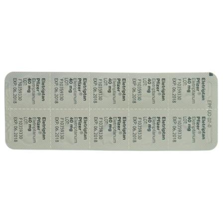 Eletriptan Pfizer Filmtablet 40 mg 20 pcs - PrimeCare Global