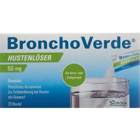 BronchoVerde cough suppressant Gran 50 mg 20 pcs - PrimeCare Global