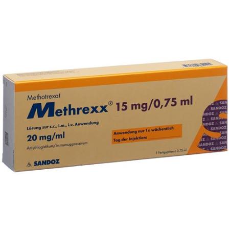 Methrexx Inj L&ouml;s 15 mg/0.75ml Fertspr 0.75 ml - PrimeCare Global