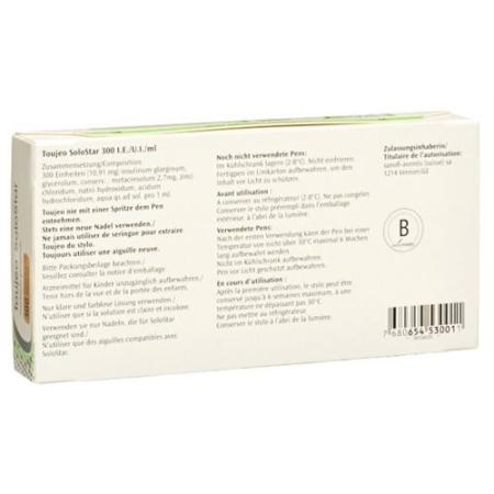 Toujeo SoloStar Inj L&ouml;s 300 U/ml Pen 3 x 1.5 ml - PrimeCare Global