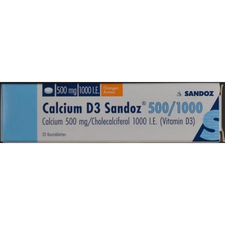 Calcium D3 Sandoz Kautabl 500/1000 20 pcs - PrimeCare Global