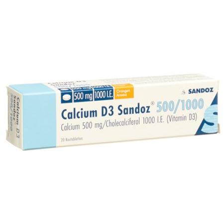 Calcium D3 Sandoz Kautabl 500/1000 20 pcs - PrimeCare Global