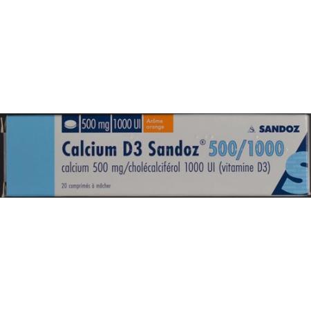 Calcium D3 Sandoz Kautabl 500/1000 20 pcs - PrimeCare Global