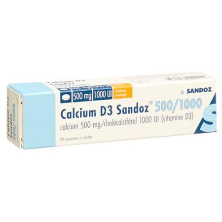 Calcium D3 Sandoz Kautabl 500/1000 20 pcs - PrimeCare Global