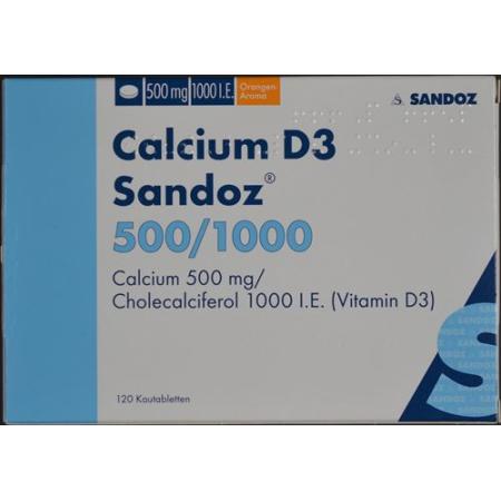 Calcium D3 Sandoz chewable tablets 500/1000 120 pcs - PrimeCare Global