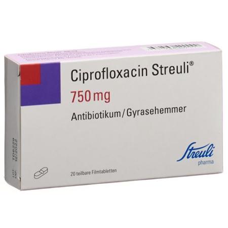 Ciprofloxacin Streuli film tablets 750 mg 20 pcs - PrimeCare Global