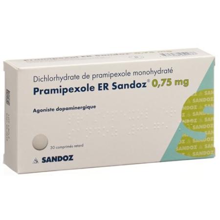Pramipexol ER Sandoz Ret Tabl 0.75 mg 30 pcs - PrimeCare Global