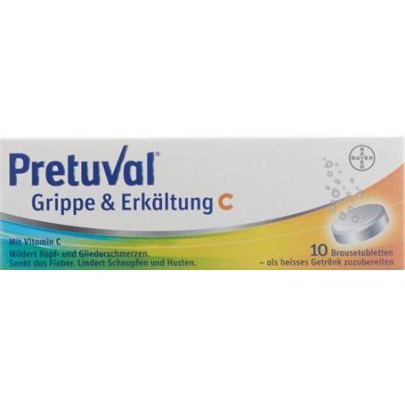Pretuval flu and cold C effervescent tablets 10 pcs - PrimeCare Global