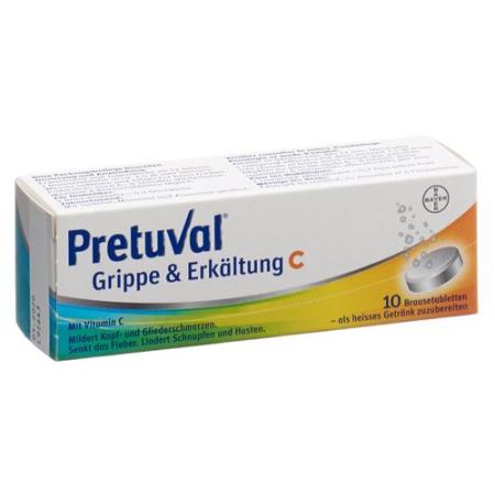 Pretuval flu and cold C effervescent tablets 10 pcs - PrimeCare Global