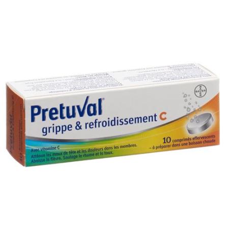 Pretuval flu and cold C effervescent tablets 10 pcs - PrimeCare Global