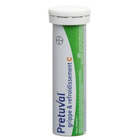 Pretuval flu and cold C effervescent tablets 10 pcs - PrimeCare Global