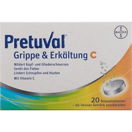 Pretuval flu and cold C effervescent tablets 20 pcs - PrimeCare Global