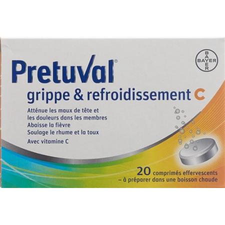 Pretuval flu and cold C effervescent tablets 20 pcs - PrimeCare Global