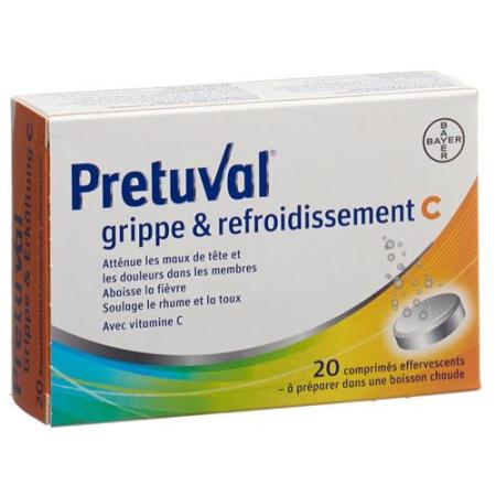 Pretuval flu and cold C effervescent tablets 20 pcs - PrimeCare Global