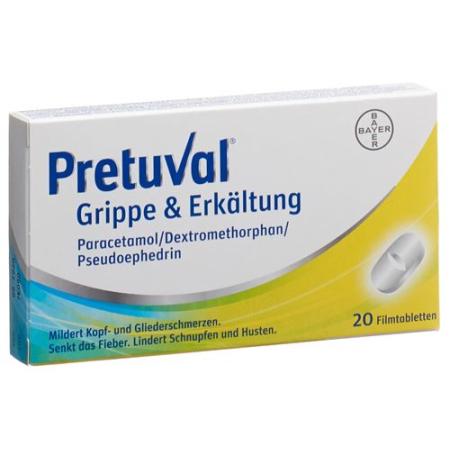 Pretuval flu and cold film tablets 20 pcs - PrimeCare Global