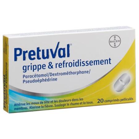 Pretuval flu and cold film tablets 20 pcs - PrimeCare Global