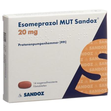 Esomeprazol MUT Sandoz Filmtabl 20 mg 14 pcs - PrimeCare Global
