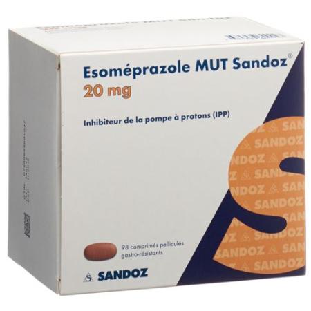 Esomeprazol MUT Sandoz Filmtabl 20 mg 98 pcs - PrimeCare Global