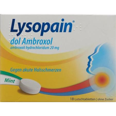 Lysopain dol Ambroxol Lozenges Mint 18 pcs - PrimeCare Global