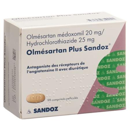 Olmesartan Plus Sandoz Filmtablet 20/25mg 98 pcs - PrimeCare Global