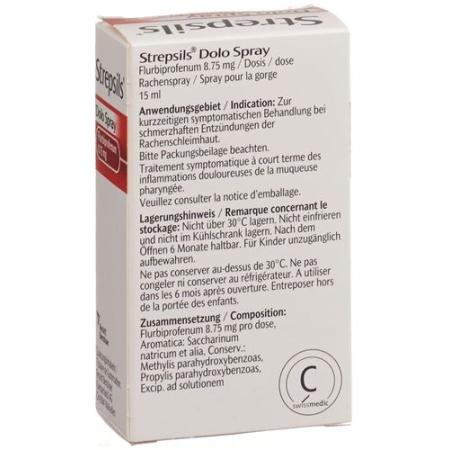 Strepsils Dolo Flurbiprofen spray Fl 15 ml - PrimeCare Global