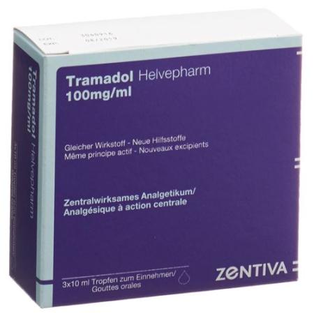 Tramadol Helvepharm drops 100 mg/ml 3 bottles 10 ml - PrimeCare Global