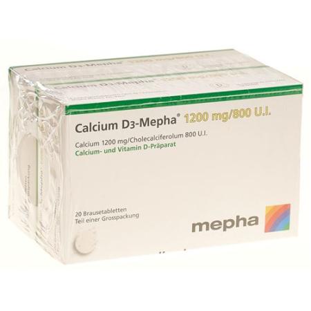Calcium D3-Mepha effervescent tabletse 1200/800 2 x 20 pcs - PrimeCare Global