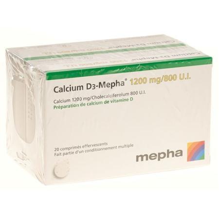 Calcium D3-Mepha effervescent tabletse 1200/800 2 x 20 pcs - PrimeCare Global