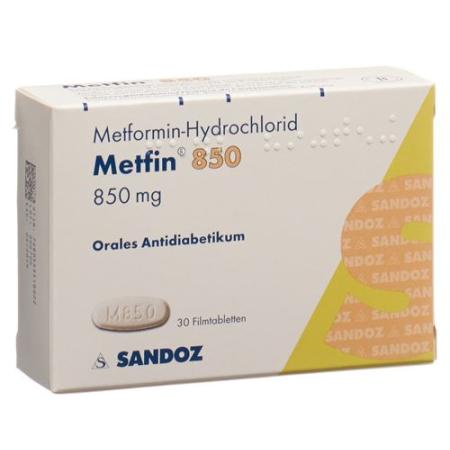 Metfin Filmtablet 850 mg 30 pcs - PrimeCare Global