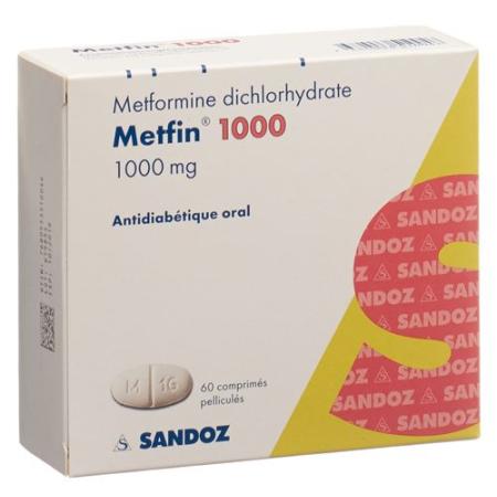 Metfin Filmtablet 1000 mg 60 pcs - PrimeCare Global