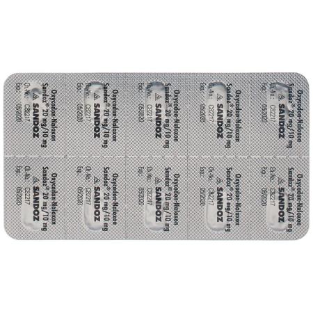 Oxycodone-naloxone Sandoz Ret Tabl 20 mg/10 mg 60 pcs - PrimeCare Global