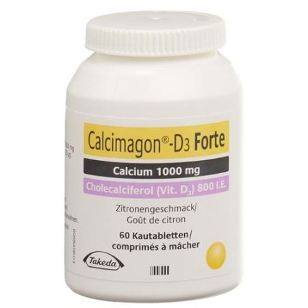 Calcimagon D3 Forte chewable tablets Lemon can 60 pcs - PrimeCare Global