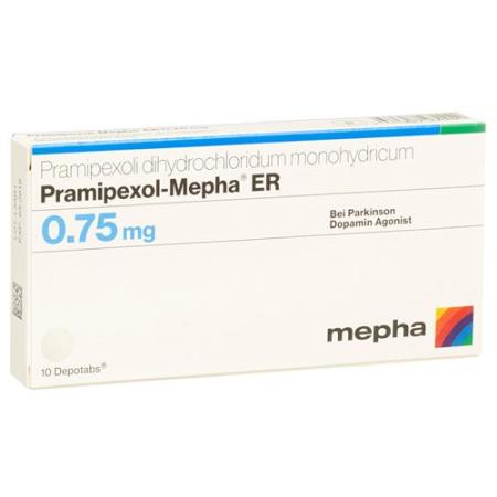 Pramipexol-Mepha ER Depotabs 0.75 mg 10 pcs - PrimeCare Global
