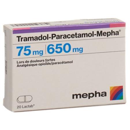 Tramadol-Paracetamol-Mepha Lactab 75/650 mg 20 pcs - PrimeCare Global