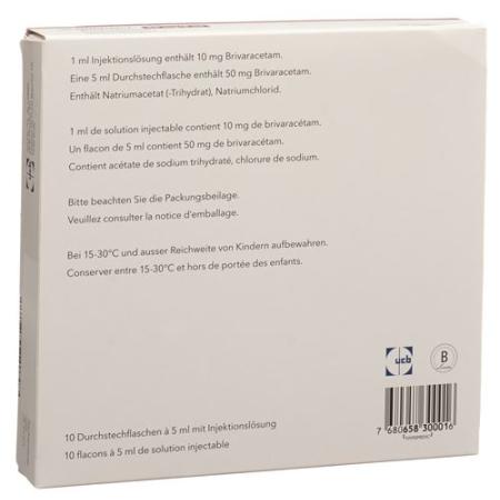 Briviact Inj Loes 50mg/5ml 10 vials of 5ml - PrimeCare Global