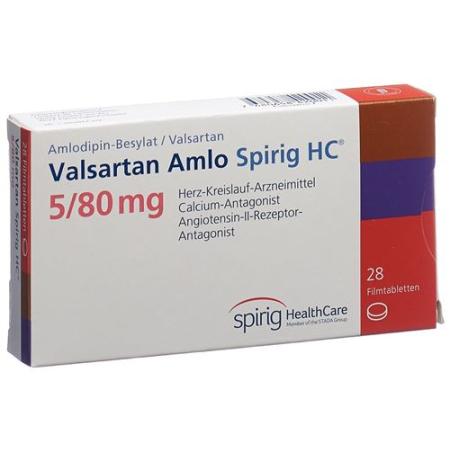 Valsartan Amlo Spirig HC Filmtabl 5/80mg 98 pcs - PrimeCare Global