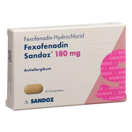 Fexofenadine Sandoz Filmtabl 180 mg 10 pcs - PrimeCare Global