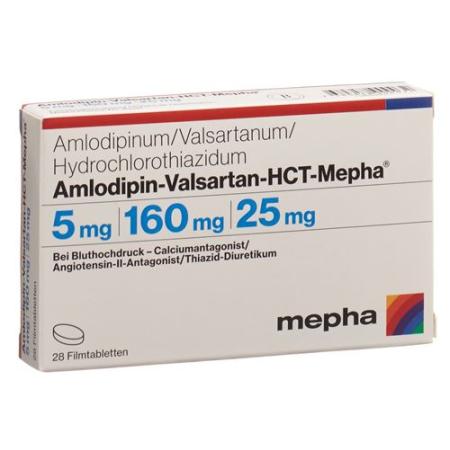 Amlodipin-Valsartan-HCT-Mepha Filmtabl 5mg/160mg/25mg 28 pcs - PrimeCare Global