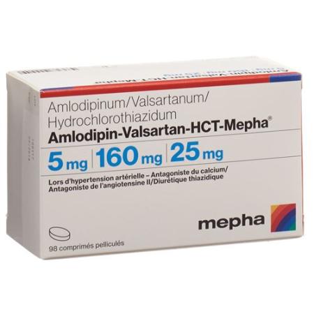 Amlodipin-Valsartan-HCT-Mepha Filmtabl 5mg/160mg/25mg 98 pcs - PrimeCare Global
