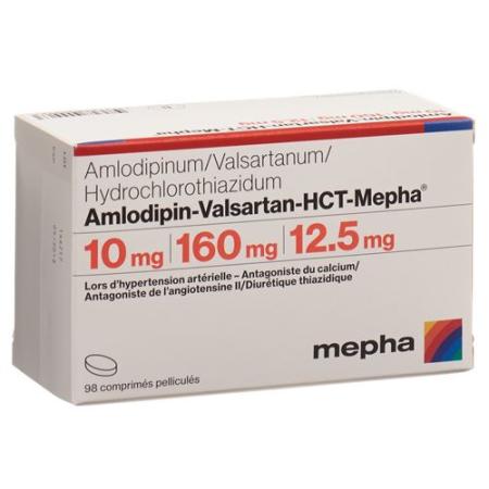 Amlodipin-Valsartan-HCT-Mepha Filmtabl 10mg/160mg/12.5mg 98 pcs - PrimeCare Global